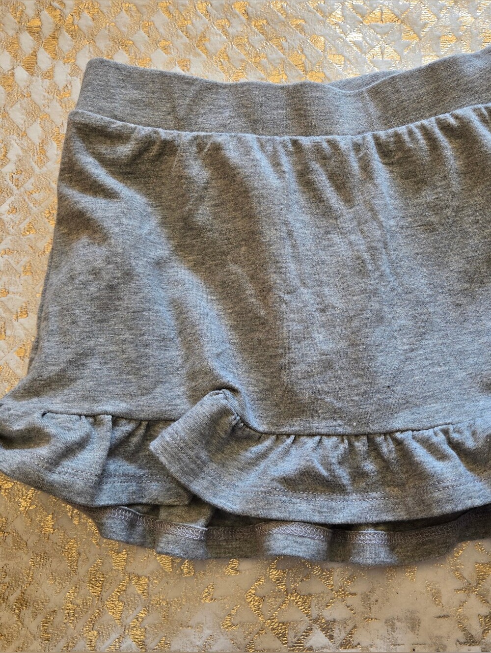 Women's Gray Ruffle Hem Skort